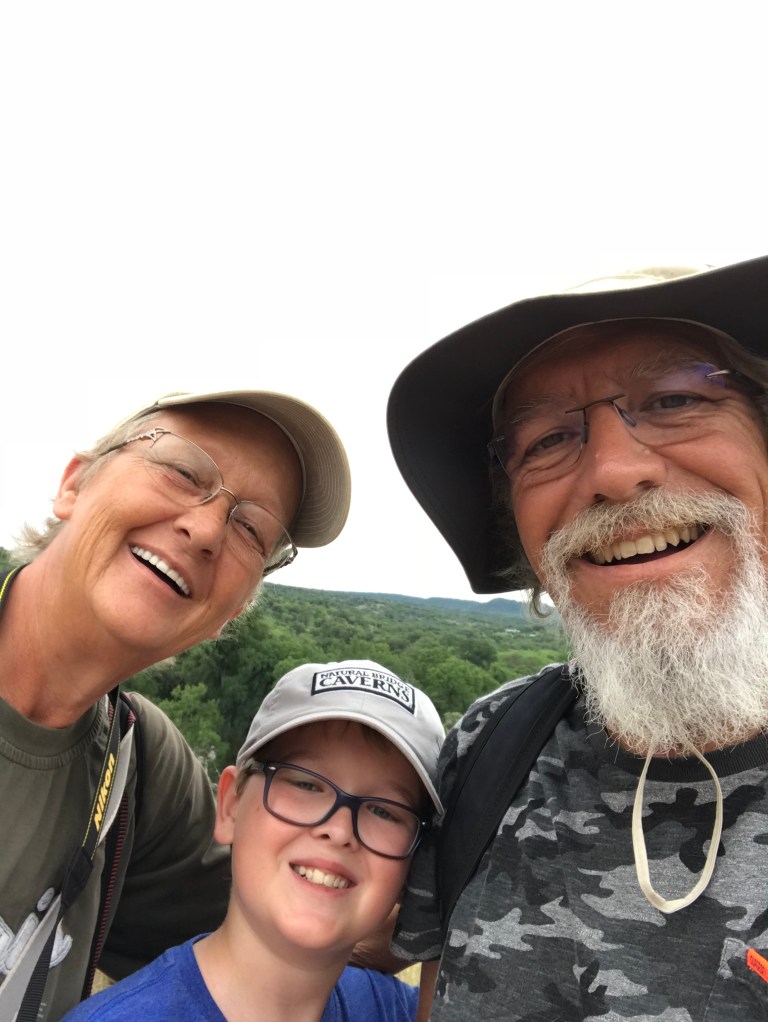 At the top of Enchanted Rock Texas